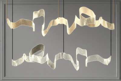 现代水晶装饰吊灯3D模型下载